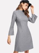 Shein Stand Collar Wool Blend Dress