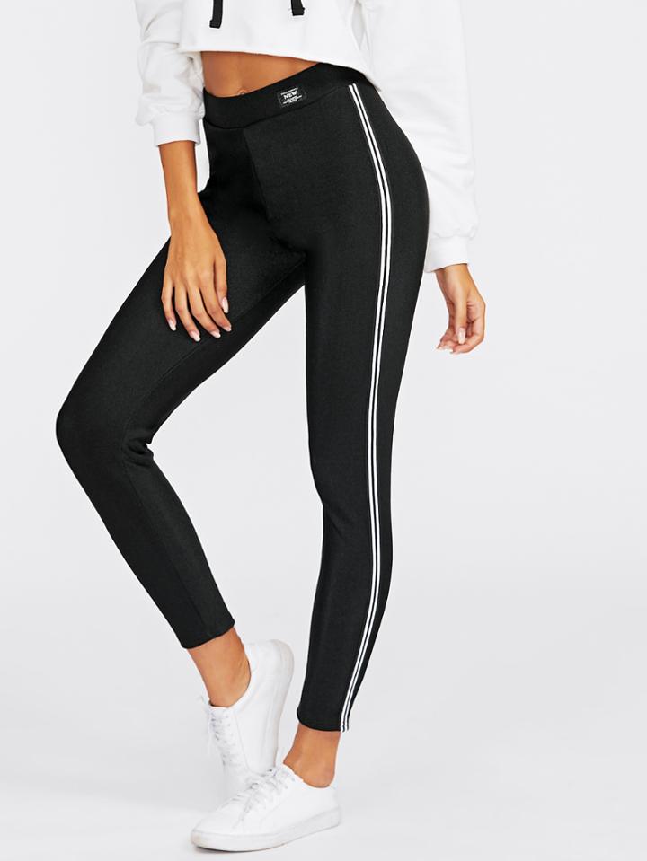 Shein Stripe Side Gym Leggings