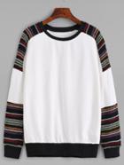 Shein Contrast Raglan Sleeve Sweatshirt