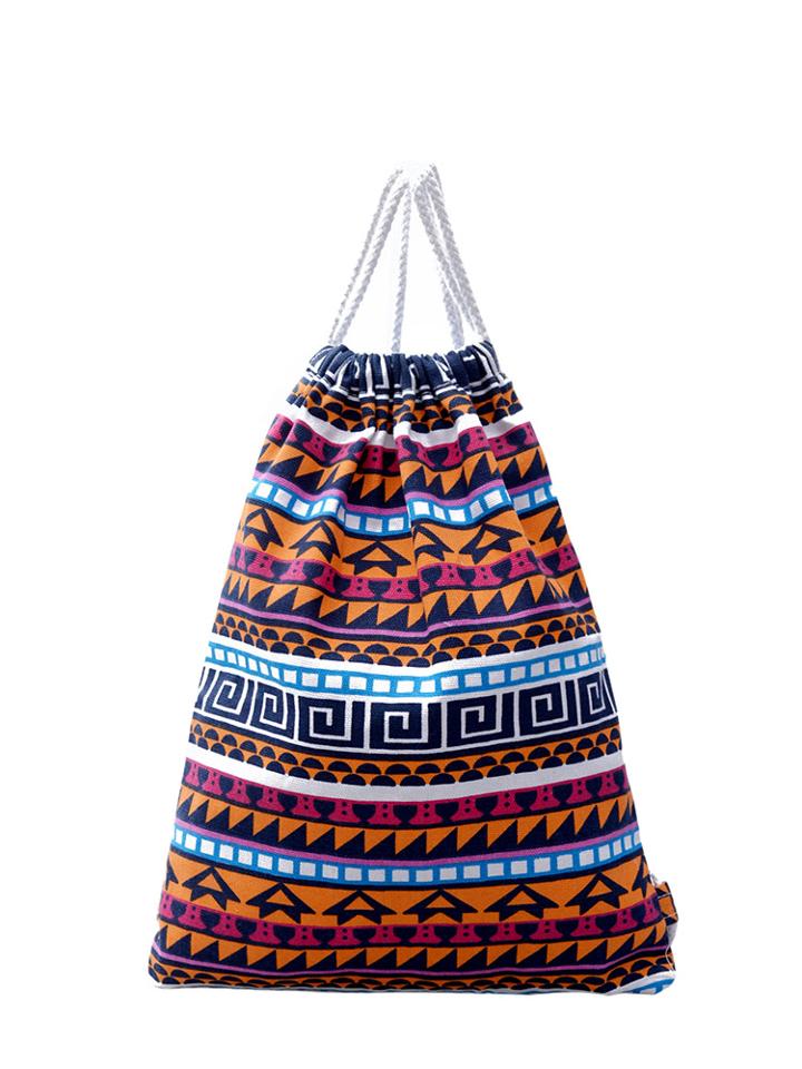 Shein Geometric Print Canvas Backpack