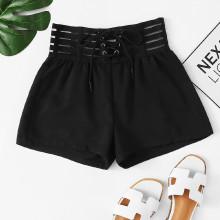 Shein Solid Lace Up Shorts
