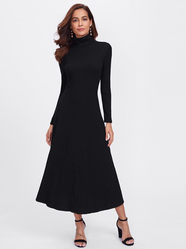 Shein Turtleneck Rib Knit Dress