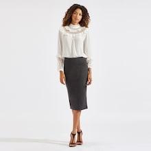 Shein Lace Insert Frill Trim Top