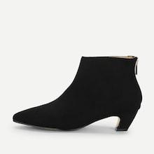 Shein Back Zipper Plain Boots