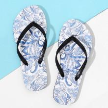 Shein Plaited Strap Porcelain Flip Flops