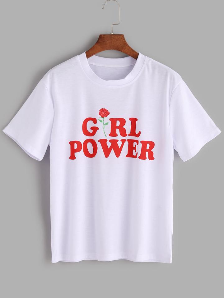 Shein Letters Print T-shirt