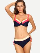 Shein Color Block Push-up Bikini Set