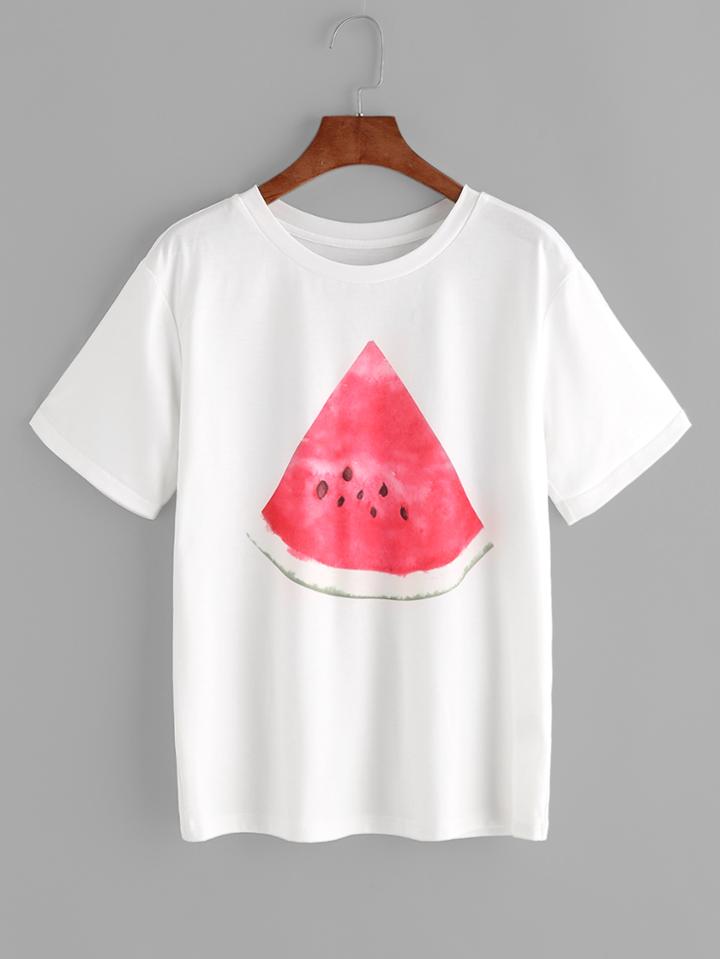 Shein Watermelon Print Tee