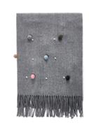 Shein Pom Pom & Faux Pearl Decor Scarf