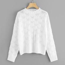 Shein Eyelet Detail Loose Knit Jumper