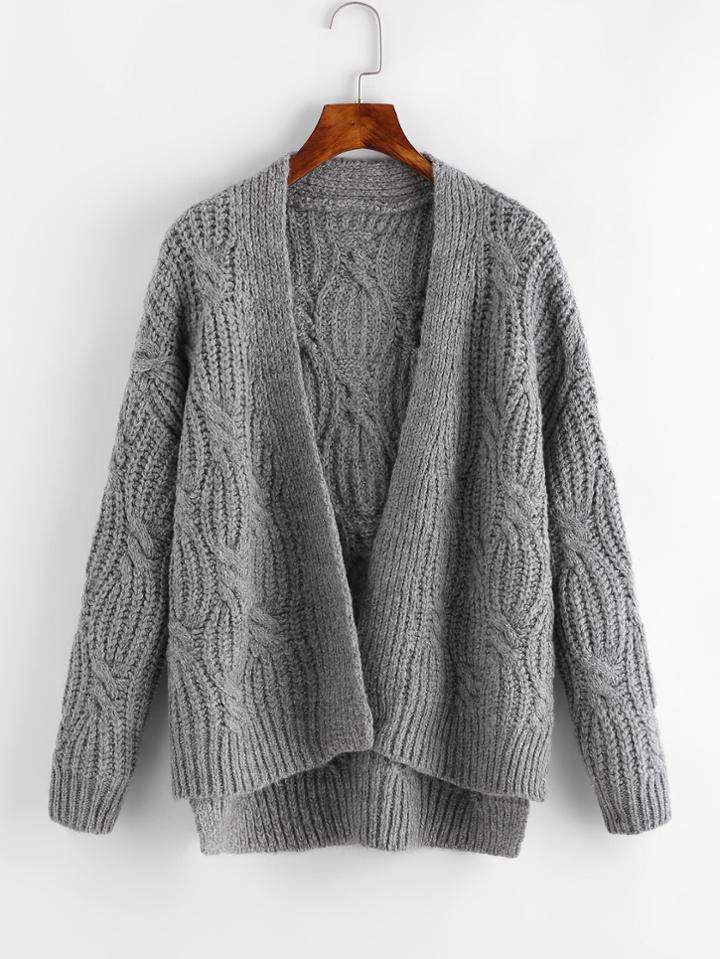 Shein Cable Chunky Knit Cardigan
