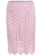 Shein Heart Shaped Lace Pencil Pink Skirt
