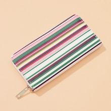 Shein Striped Detail Zipper Around Purse