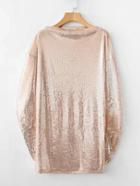Shein Boat Neck Metallic Sequin Dress