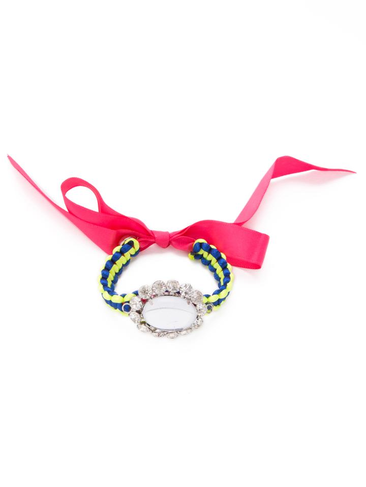 Shein Bow Tie Back Rhinestone Braided Bracelet