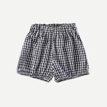 Shein Girls Gingham Elastic Waist Shorts