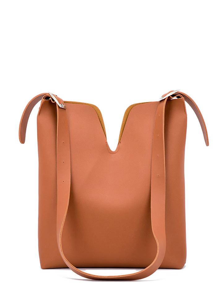 Shein V Cut Tote Bag With Clutch