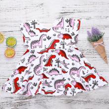 Shein Girls Cartoon Dinosaur Print Dress