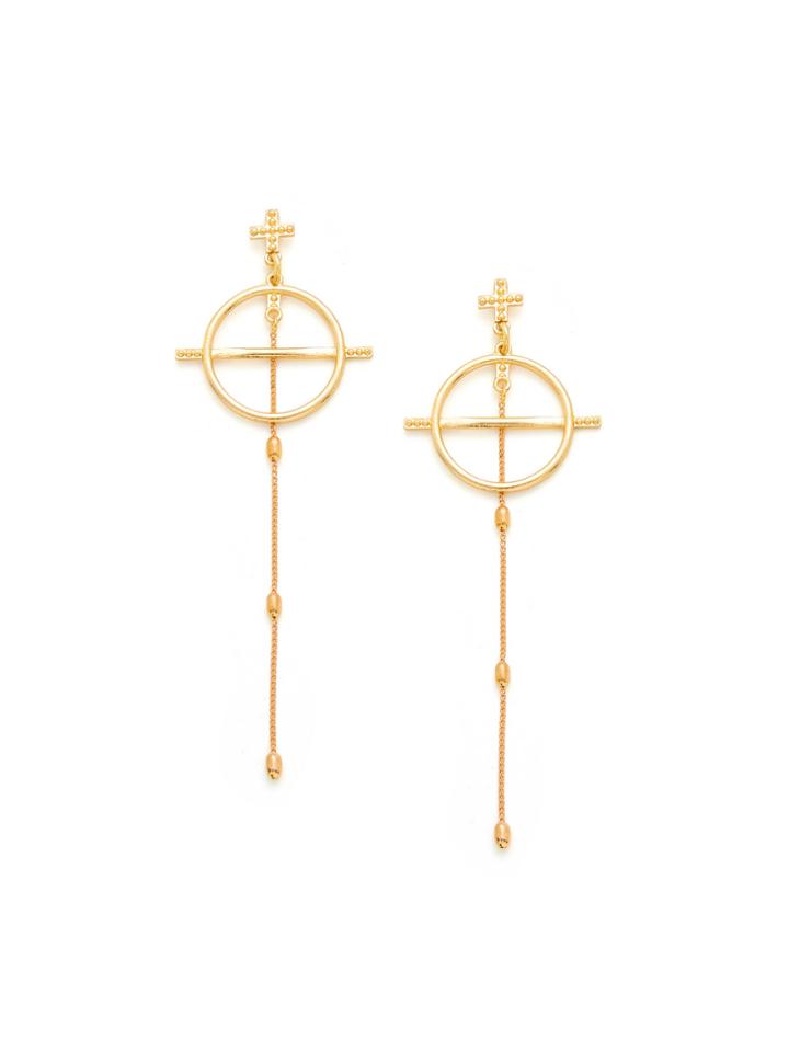Shein Open Circle & Chain Earrings