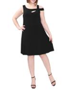 Shein Black Cut Out Plus A-line Dress