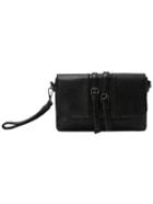 Shein Black Pu Double Crossbody Bag With Detachable Straps