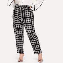 Shein Plus Plaid Self-tie Pants