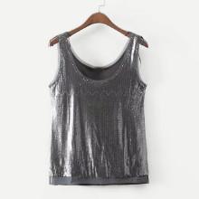 Shein Raw Edge Sequin Tank Top