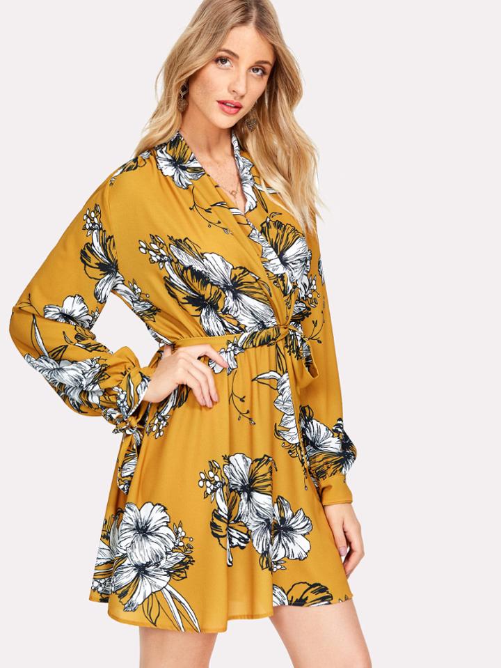 Shein Self Tie Wrap Dress