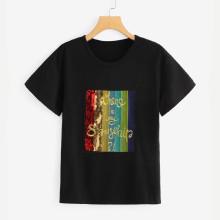 Shein Sequin Detail Short Sleeve Tee