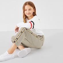 Shein Girls Letter Tape Plaid Pants