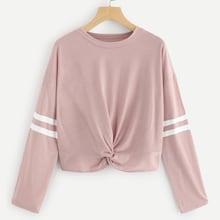 Shein Twist Drop Shoulder Crop T-shirt