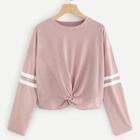 Shein Twist Drop Shoulder Crop T-shirt