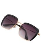 Shein Metal Plastic Mixed Black Frame Square Lenses Sunglasses