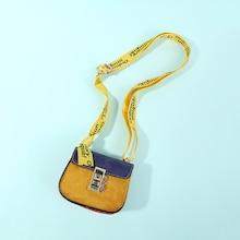 Shein Girls Metal Lock Color-block Suede Crossbody Bag