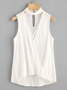 Shein Surplice Choker Criss Cross Top