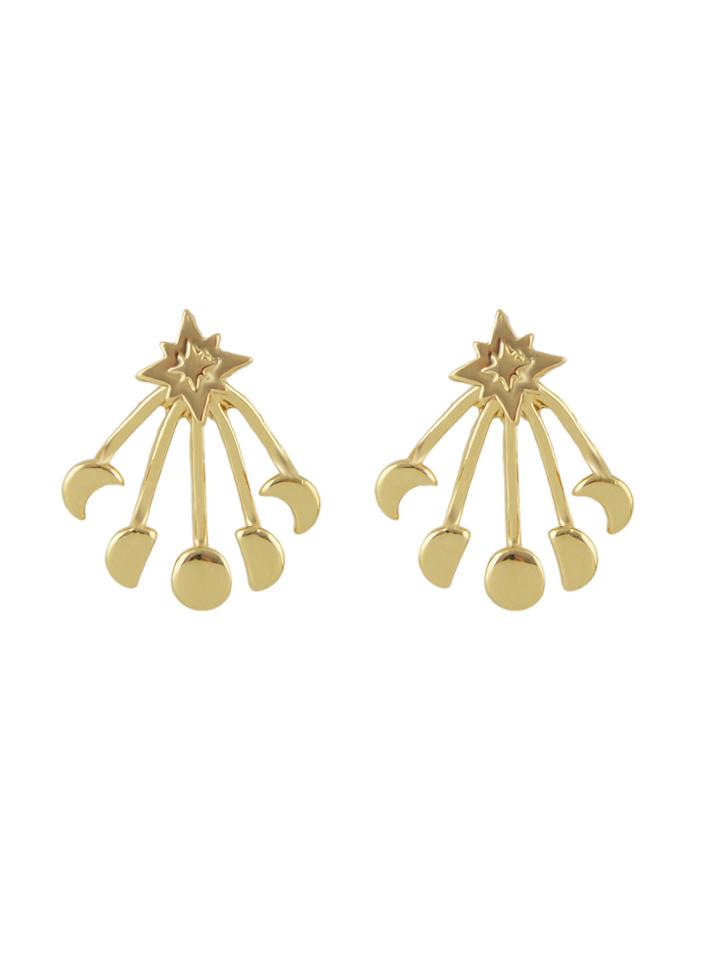 Shein Moon And Round Gold Color Ear Jacket