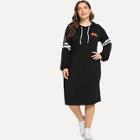 Shein Plus Patched Decoration Hooded Dress