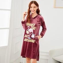 Shein Flamingo & Letter Print Night Dress