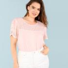 Shein Plus Embroidered Cut Out Top
