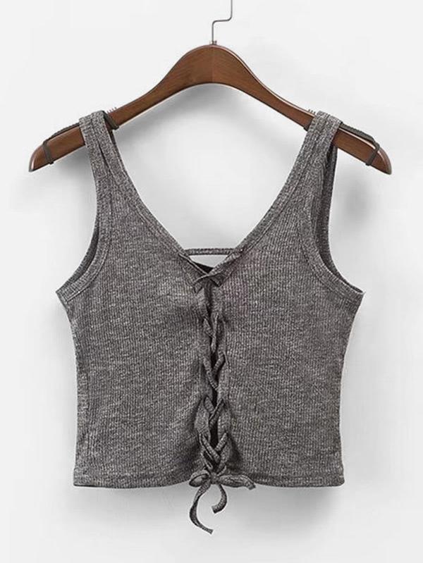 Shein Lace Up Crop Top