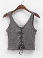 Shein Lace Up Crop Top
