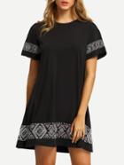 Shein Embroidered Swing Tee Dress