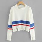 Shein Raw Cut Striped Jumper