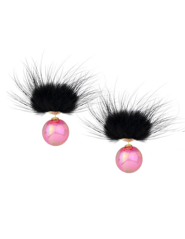Shein Pink Cute Ball Stud Earrings