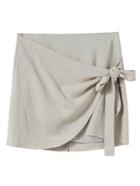 Shein Overlap Front Knot Detail Skirt