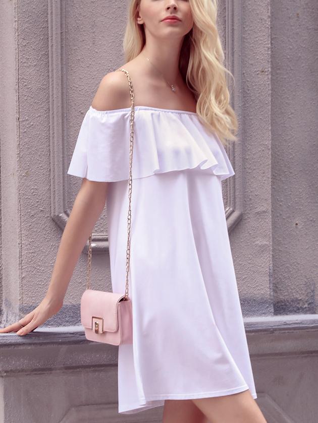Shein Ruffled Off-the-shoulder Shift Dress