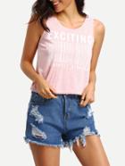 Shein Barcode Print Crop Tank Top
