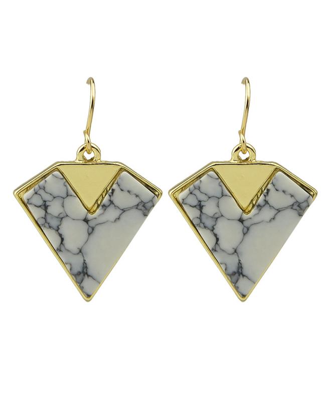 Shein White Triangle Drop Earrings