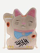 Shein Gold Plutus Cat Shaped Pu Chain Bag