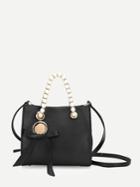 Shein Faux Pearl Grab Bag With Ribbon Tie